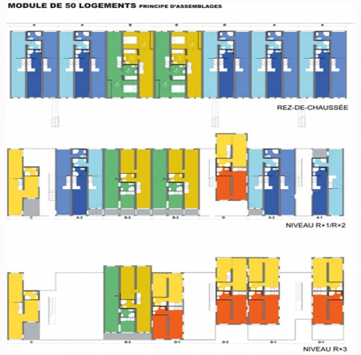 RESIDENCES ETUDIANTES PRFABRIQUS EN CONTAINERS RECYCLS : plans