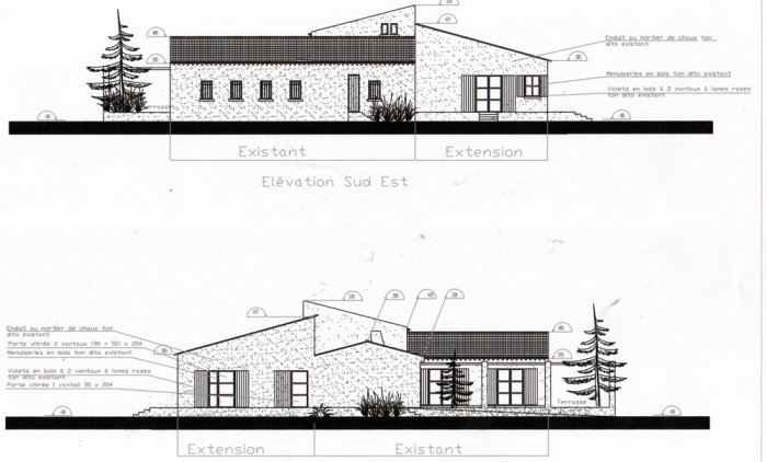 Maison d'htes - extension ( projet en cours ) : Pignons projet