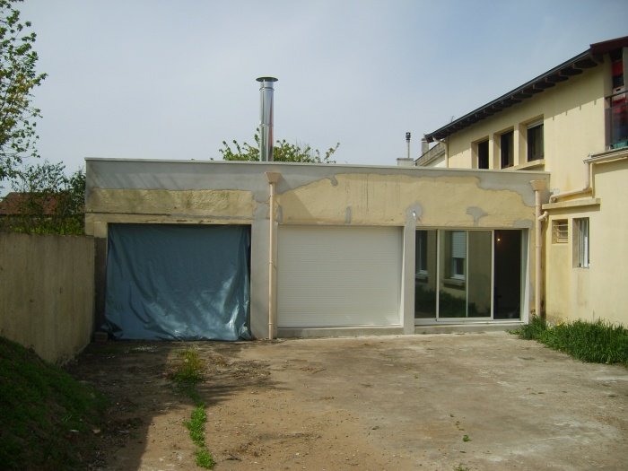 Rnovation d'une maison et amnagement de son extension ( projet en cours ) : Faade sur cour : aprs