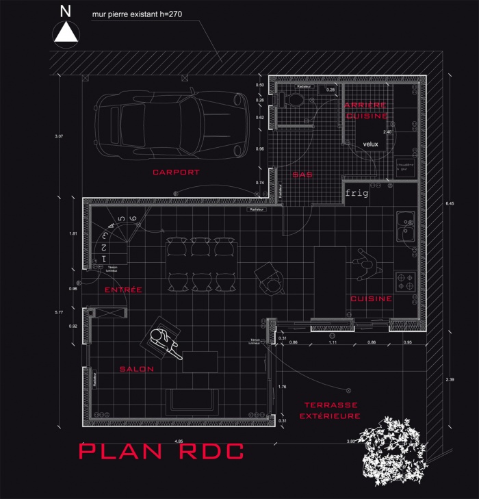 MAISONS  presque JUMELLES : plan rdc