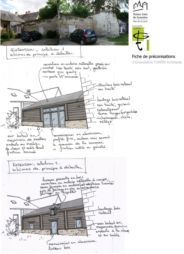 Extension en bois sur cour en secteur protégé
