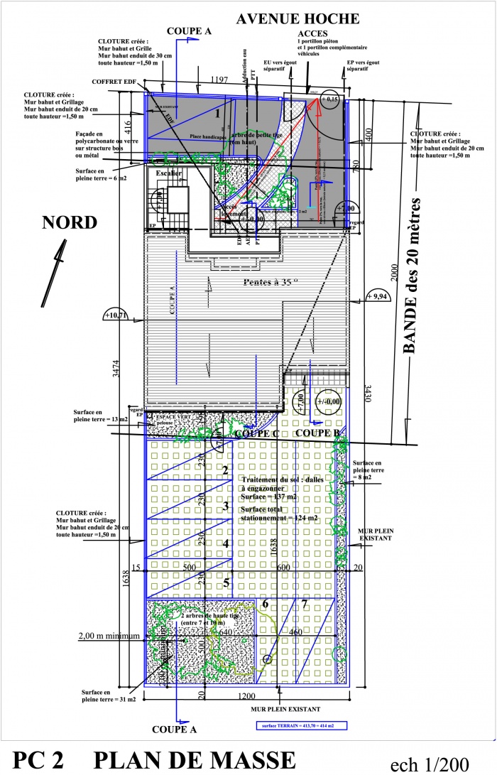 Petit collectif de 5 logements : plan de masse