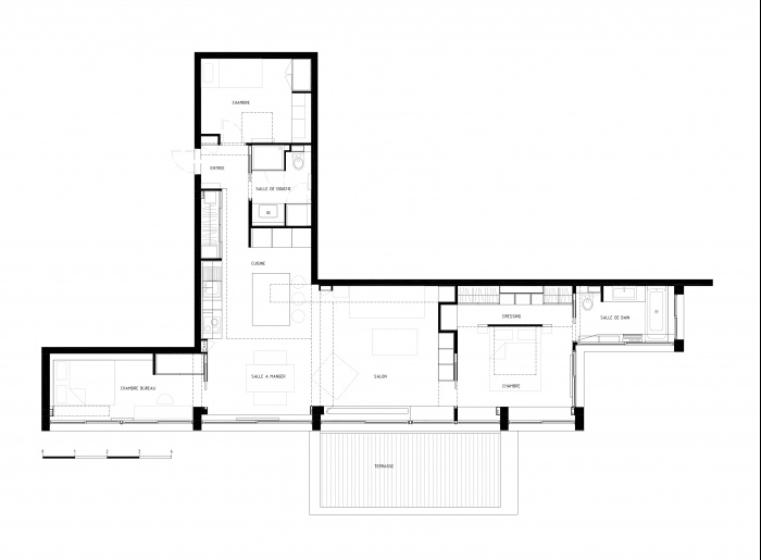 Transformation d'un plateau de bureaux en un appartement familial : PLAN BOOK ENTREPRENEURS  ECHELLE